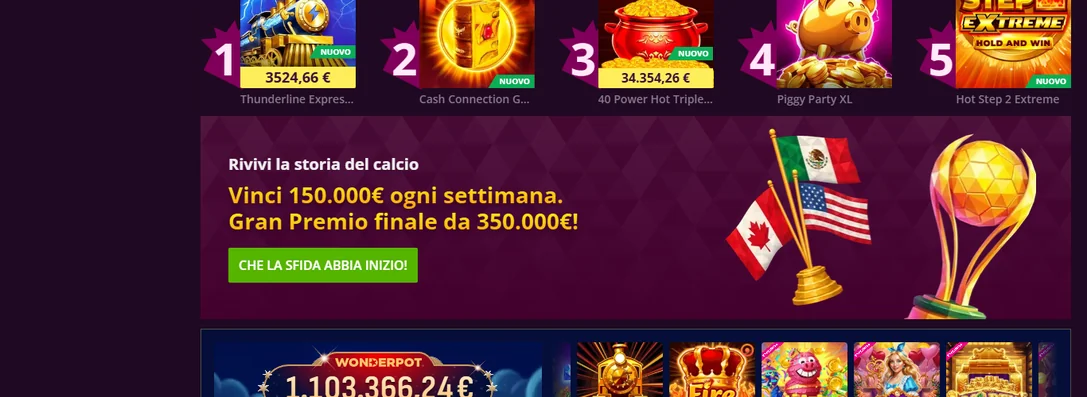 Vinci premi settimanali calcio