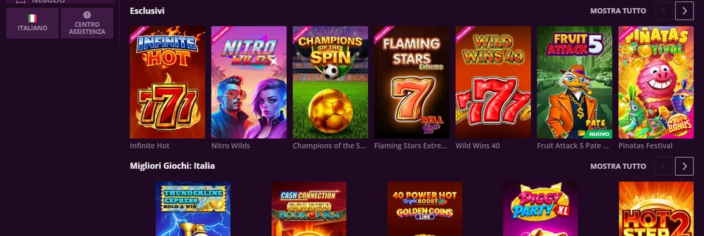 Sfoglia giochi esclusivi lobby
